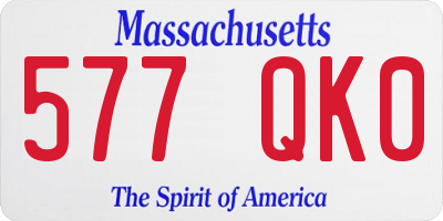 MA license plate 577QK0