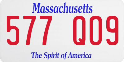 MA license plate 577QO9