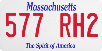 MA license plate 577RH2