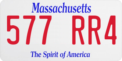MA license plate 577RR4