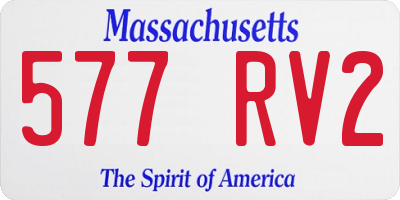MA license plate 577RV2