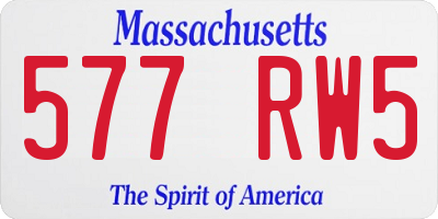 MA license plate 577RW5