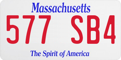 MA license plate 577SB4