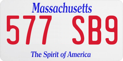MA license plate 577SB9