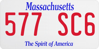 MA license plate 577SC6
