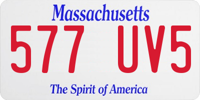 MA license plate 577UV5