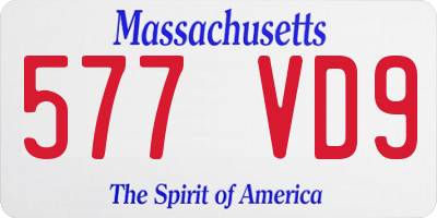 MA license plate 577VD9