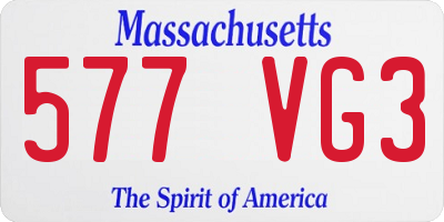 MA license plate 577VG3
