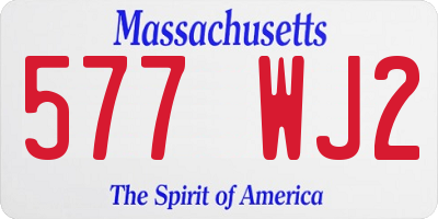 MA license plate 577WJ2