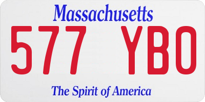 MA license plate 577YB0