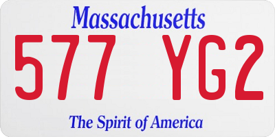 MA license plate 577YG2