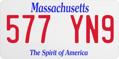 MA license plate 577YN9
