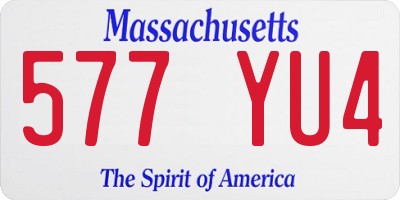 MA license plate 577YU4