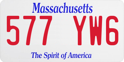 MA license plate 577YW6