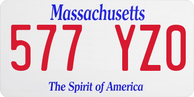 MA license plate 577YZ0