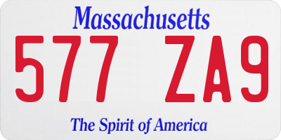 MA license plate 577ZA9