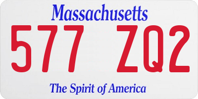 MA license plate 577ZQ2