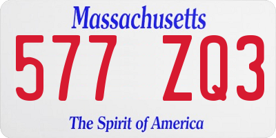 MA license plate 577ZQ3