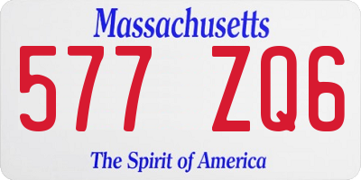 MA license plate 577ZQ6