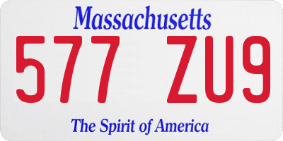 MA license plate 577ZU9