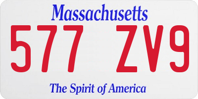 MA license plate 577ZV9