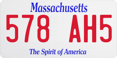 MA license plate 578AH5