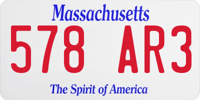 MA license plate 578AR3