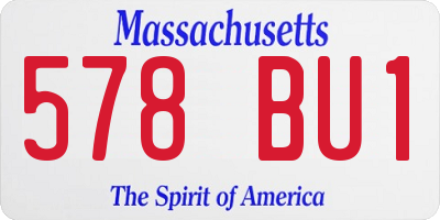 MA license plate 578BU1