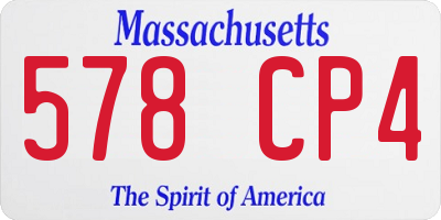 MA license plate 578CP4
