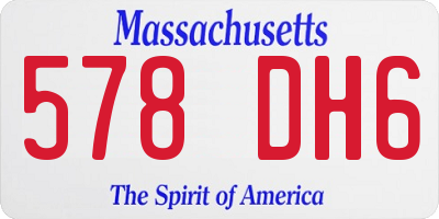 MA license plate 578DH6