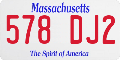 MA license plate 578DJ2