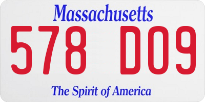 MA license plate 578DO9