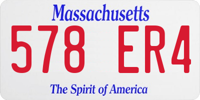 MA license plate 578ER4