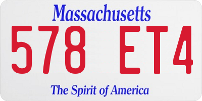 MA license plate 578ET4