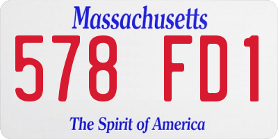 MA license plate 578FD1