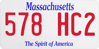 MA license plate 578HC2
