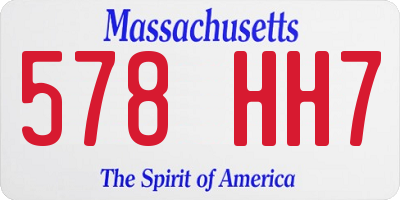MA license plate 578HH7