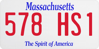 MA license plate 578HS1