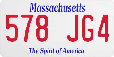 MA license plate 578JG4