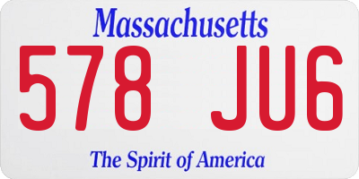 MA license plate 578JU6