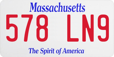 MA license plate 578LN9