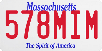 MA license plate 578MIM