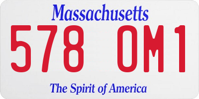 MA license plate 578OM1