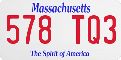MA license plate 578TQ3