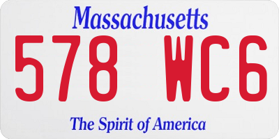 MA license plate 578WC6