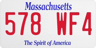 MA license plate 578WF4