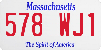 MA license plate 578WJ1
