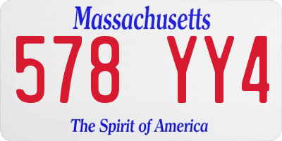 MA license plate 578YY4