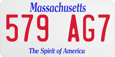 MA license plate 579AG7