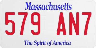 MA license plate 579AN7